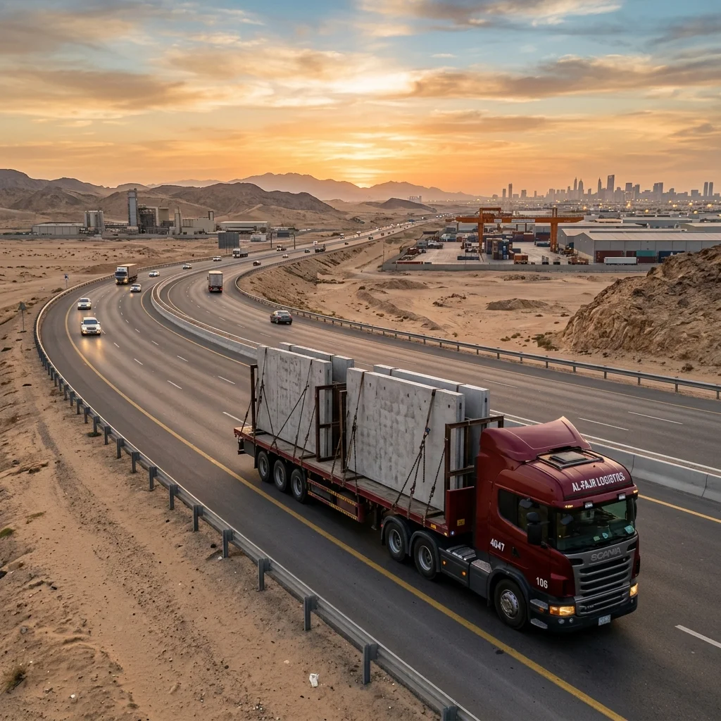 GOGER panel transport — flatbed truck in desert